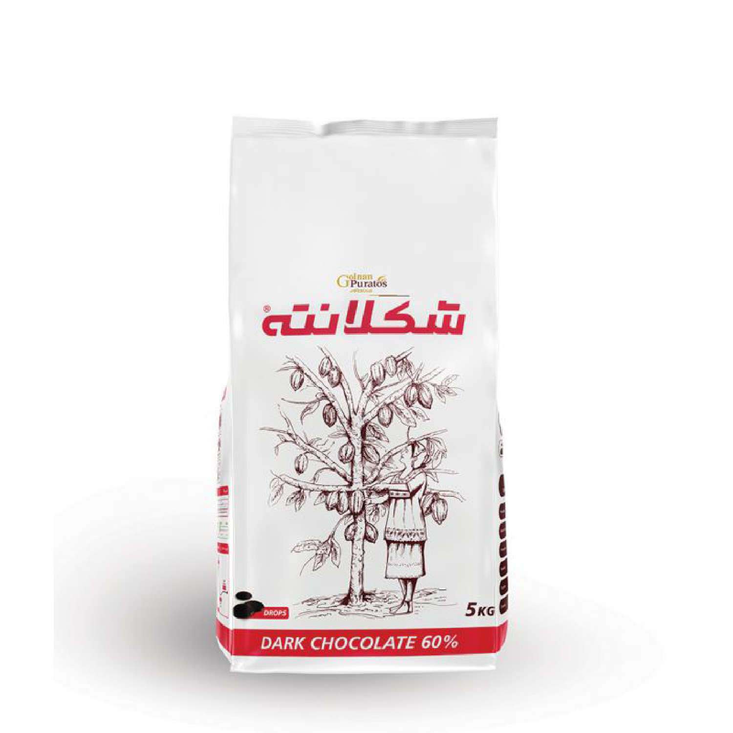 شکلانته - شکلات سکه ای تلخ60% گلنان پوراتوس 5 کیلویی